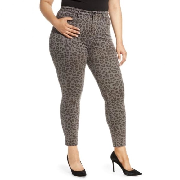 good american leopard jeans